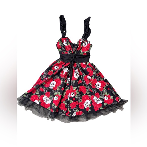 Day Of The Dead Lace-Up Dress - Picture 2 of 6